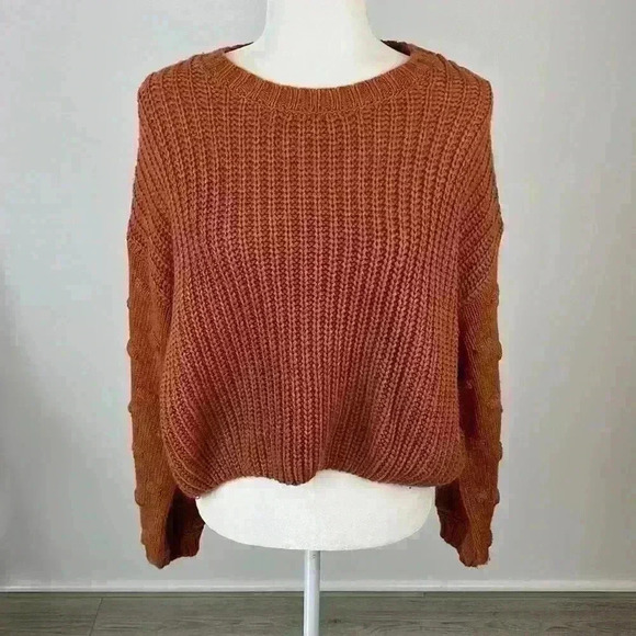 Moon & Madison Orange Knit Pullover Sweater Size M - Picture 1 of 8